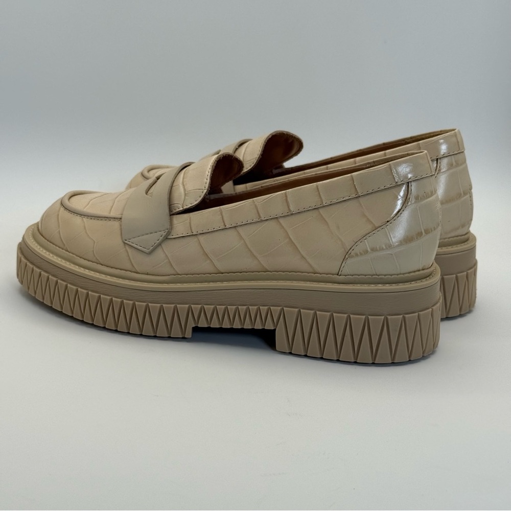 SCHUTZ Viola Croc Embossed Leather Chunky Slip On Loafers Size 8B - Picture 16 of 17